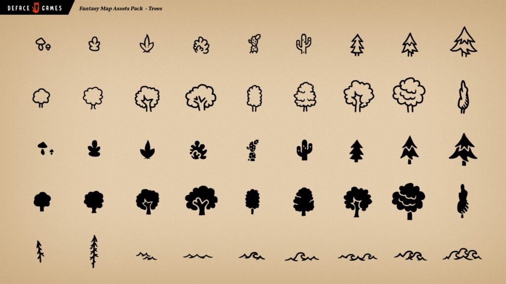 trees waves - Fantasy Map Assets Pack